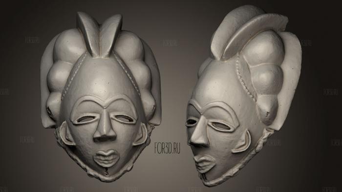 African Mask Low Res stl model for CNC